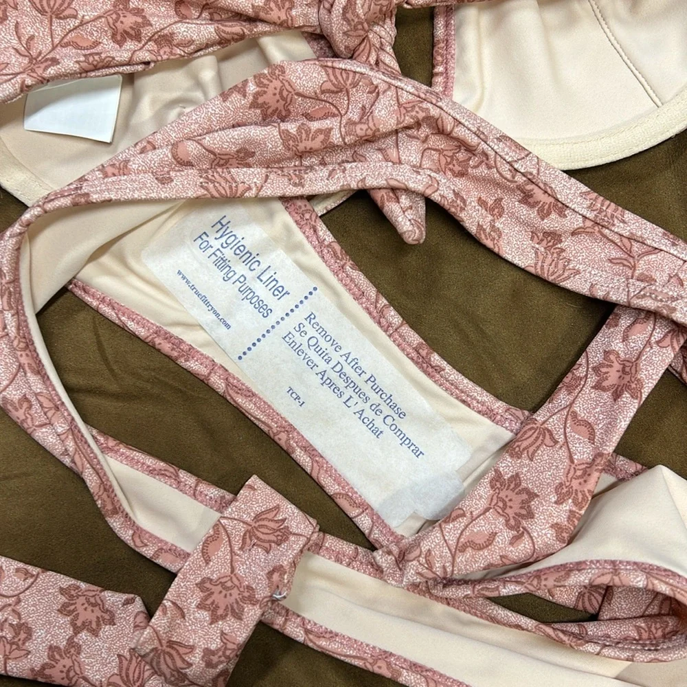 NWT MINKPINK Blush Mauve Floral Bikini Set